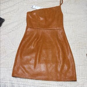 Urban Outfitters Copper One-Shoulder Dress